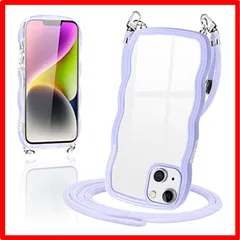 【セール中】 iPhone 14_紫 iPhone14 ケース クリア ショルダー カバー いPhone 14 スマホケース 創意 個性 肩掛け 首掛け 斜めか