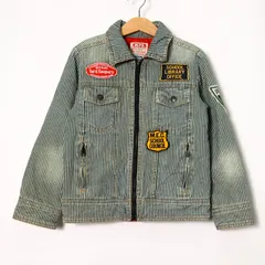 エムピーエス デニムジャケット ヒッコリー ジップアップ アウター キッズ 男の子用 120サイズ ネイビー×ホワイト MPS 【中古】のサムネイル