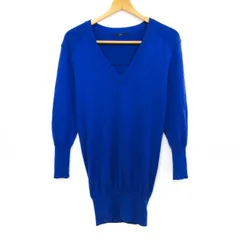 シップス 長袖ロングニット Vネック トップス レディース ﾌﾘｰサイズ ブルー SHIPS 【中古】