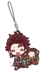 【中古】キーホルダー・マスコット(キャラクター) 竈門炭治郎＆竈門禰豆子 「鬼滅の刃 にとたん ラバーマスコット」