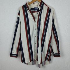 PREMIER INTERNATIONAL シャツ 長袖 ボタンダウン 総柄 ストライプ マルチカラー Lサイズ メンズ 古着 アメカジ