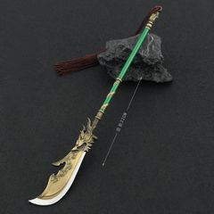 三国志 武将 英雄 武器 関羽 雲長 青龍偃月刀 Type 4 緑 全長22cm