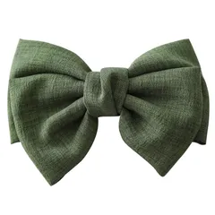 『数量限定』 リボン 緑 髪飾り 大きめ 和装 袴 バレッタ クリップ GFun ヘアアクセサリー 卒園式 発表会 浴衣 洋服