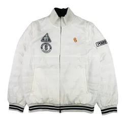 良品★PEARLY GATES・パーリーゲイツ メンズ リバーシブル4WAY ベスト切替 マルチワッペン付き ボーダー柄 中綿入り ジャケット(7)ゴルフ メンズゴルフ ゴルフウェア 中綿ベスト 秋冬物 カジュアル ブランド