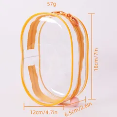 オレンジ おもちゃ用　クリアポーチ　ラブブ　保護ケース＆防塵ボックス 1/2/3世代対応 多機能　ホルダー付き　おしゃれな