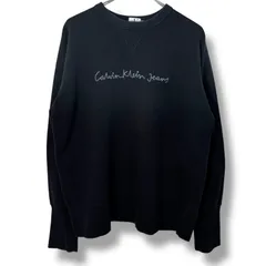 90s Calvin Klein Jeans Logo Sweat Made in USA 【M】 / 90年代 カルバンクライン 刺繍 スウェット アメリカ製 USA製 ブラック クルーネック