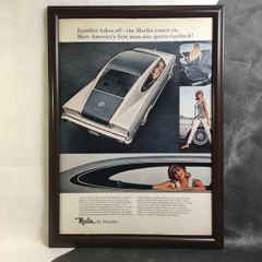 『ランブラー　ファストバック』ビンテージ広告　1960年代当時物　Ｂ4フレーム付