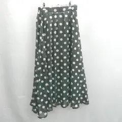 ◇ Θ GRL グレイル バックウエストゴム ドット 水玉 ロング フレア スカート サイズ M ブラック系 レディース E  【1502030041736】