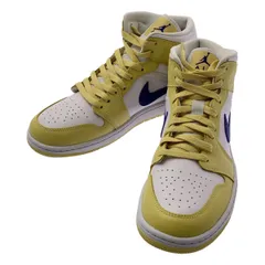 【美品】  NIKE / ナイキ | WMNS AIR JORDAN 1 MID エアジョーダン ハイカット スニーカー | 27.5 | イエロー/ブルー/ホワイト | レディース