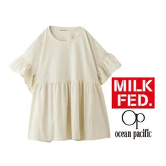 ミルクフェド 水着 ラッシュガード レディース tシャツ Tシャツ MILKFED OP RUFFLE TUNIC 103252013006 チュニック ベージュ op ブランド UVカット milkfed オーシャンパシフィック