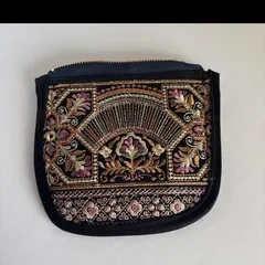 インド刺繍リボン　ポーチ
