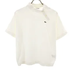 LACOSTE ラコステ 半袖 変形 ポロシャツ 36 ホワイト ドルマンスリーブ 鹿の子 レディース 古着
