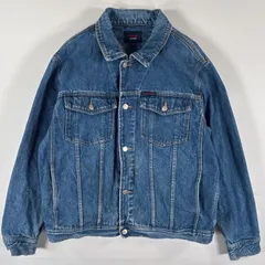 古着 トミージーンズ TOMMY JEANS デニムジャケット ワンポイントロゴ 4thタイプ ジージャン Gジャン L  ブルー系 メンズ