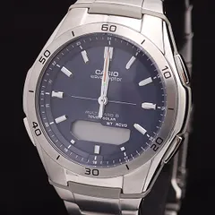  箱付 カシオ ウェーブセプター マルチバンド6 WVA-N640 青文字盤 デジタル SS 電波ソーラー メンズ腕時計 KMR 2000000 NSK