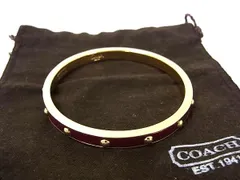 COACH コーチ スタッズ バングル ブレスレット アクセサリー レディース ボルドー系×ゴールド系 DJ0709