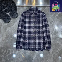【本日限定特価】Chrome Hearts メンズ シャツ フルクロス 刺繍 ダークブルー/レッド S-XL [本日特価|新品未使用品]