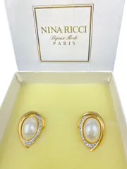 未使用品 NINA RICCI ニナリッチ イヤリング ゴールド しずく型 パールのサムネイル