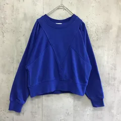 earth music&ecology  アースミュージックアンドエコロジー　Vキリカエボリュームスリーブスウェット　ブルー　レディース　Fサイズ