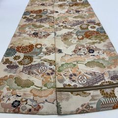丸帯 アンティーク ヴィンテージ 全通 金帯 356cm 花嫁衣装 貸衣装 中古 リサイクル 結婚式 婚礼 着付け 舞台 きもの 着物 4128