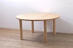 ★事前問合せ必須★ ヤクモ家具製作所 ダイニングテーブル 中古 美品 短期展示品 ラウンドテーブル Type A オーク材 ナチュラル 優しい 2人掛け 4人掛け 食卓 丸テーブル 店舗什器 リペア+発送まで3週間前後 R-066648