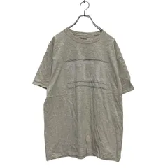 Champion 半袖 プリントTシャツ L 杢ライトグレー チャンピオン クルーネック 袖ロゴ カレッジ 古着卸 アメリカ仕入 a603-6748