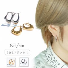 nei/nor フープピアス ピアス レディース リング シンプル 金属アレルギー対応 【Nei/nor】（ネイナー） ゴールド 316L ステンレス PVD コーティング ピアス レディース 韓国ピアス【nnp-0025】【ピアス】
