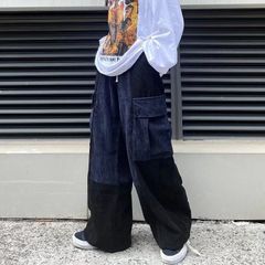 ワイドパンツ メンズ コーデュロイ ロングパンツ イージーパンツ ズボン ウエストゴム ボトムス 無地 シンプル オシャレ カジュアル【‘don