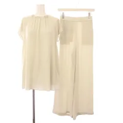 セオリーリュクス theory luxe 24AW FLOW DEONE AZURY セットアップ ブラウス カットソー 半袖 ワイドパンツ イージー 38 34 ベージュ 034208210107038 034206414107034 /KH