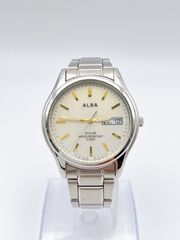 SEIKO/セイコー　ALBA/アルバ　メンズ腕時計　ソーラー式　シルバー/ゴールド　V158-0AX0　SH290