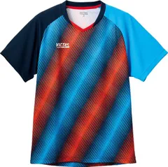 【新品・5営業日で発送】VICTAS(ヴィクタス) バイアスストライプゲームシャツ (612301) 色 : ネイビー サイズ : M 