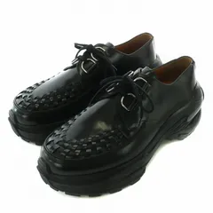 メゾンマルジェラ 22 Maison Margiela 22 ローファー レザー 厚底 編み込み ラウンドトゥ ラバーソール 43 28cm 黒 ブラック /XZ ■GY17のサムネイル