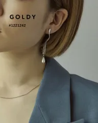 GOLDY/ゴールディ/ニュアンス ライン パール ドロップ ロング ピアス/アクセサリー/1221242のサムネイル