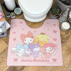 ☆ サンリオキャラクターズ ☆ キャラクター 撥水トイレマット トイレマット 拭ける キャラクター おしゃれ かわいい 撥水 はっ水 やわらかい PVC 素材 滑り止め すべりにくい クッション性 約 55×60cm 掃除 手入れ 簡単 新生活 模様替えのサムネイル