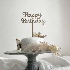 【 木製 ケーキトッパー 】Happy Birthday 誕生日 バースデー