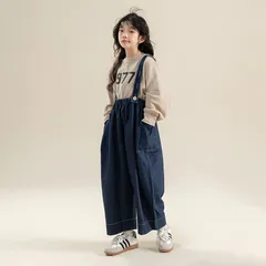 サロペット 子供服 オーバーオール キッズ サロペット デニムサロペット　キッズ韓国 子供服 女の子 男の子 パンツ ジュニア　韓国サロペット パンツ カジュアル キッズ ジュニア 子供服 ボトムス ロングパンツ 長ズボン 子供 ル yakong01