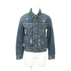 リー×アメリカンラグ シー LEE×AMERICAN RAG CIE ジャケット デニム Gジャン ジージャン ダメージ加工 小さいサイズ XS 青 ブルー /AH12