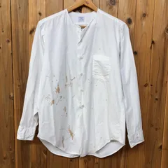 60's ARROW WHIP USA製 メンズ 長袖シャツ ノーカラーシャツ コットンシャツ 白シャツ ヴィンテージ古着