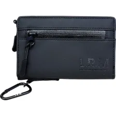 ☆ ブラック ☆ L.R.M 止水ファスナー合皮ミドル財布 コインケース メンズ L.R.M CMK220901 小銭入れ 財布 サイフ さいふ ミニ財布 合皮 フェイクレザー 小さめ カラビナ付き 止水ファスナー 高校生 男子 おしゃれ 小物 誕生日 ギフト