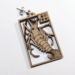 和風ピアス　歌川国芳ピアス【禽獣図会 海老】