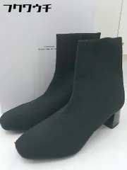 ◇ ◎ green label relaxing UNITED ARROWS スクエアトゥ ヒール ショート ブーツ サイズL ブラック レディース  【中古】 【1108030005688】