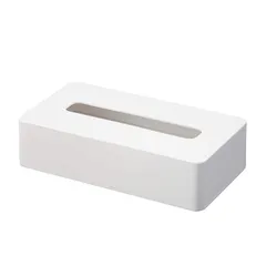 山崎実業(Yamazaki) コンパクト ティッシュケース ホワイト 約W21.5×D11.5×H5.5cm タワー tower ソフトパックティッシュ専用 壁面収納可