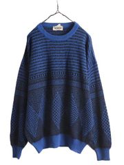 モヘア ニット 幾何学模様 希少デザイン 古着 ニット ヴィンテージ 