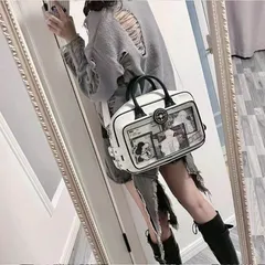 痛バッグ 痛バ 痛バック スクールバッグ トートバッグ ショルダーバッグ スクバ ボストンバッグ 見せバッグ 斜めがけ 大容量 手提げ 合皮 透明 クリアバッグ 推し活 スクール バッグ 高校 通学カ#amyz4736