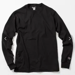 【Champion】袖ワンポイントロングＴシャツ/ブラック/L
