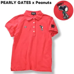 【コラボ】 パーリーゲイツ PEARLY GATES x ピーナッツ Peanuts スヌーピー 半袖 カノコ ポロシャツ ゴルフウェア 1 ピンク レディース ♪