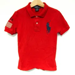 ポロバイラルフローレン 半袖ポロシャツ トップス ビッグポニーロゴ  キッズ 男の子用 4/4T サイズ レッド Ralph Lauren 【中古】
