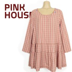 PINK HOUSE ピンクハウス ティアード ミニワンピース チェック ピンク
