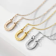 【金アレになりにくいサージカルステンレス】　ホースシュー  馬蹄 ネックレス 華奢 ワンポイント　上品　シンプル　金属アレルギー対応　ゴールド（gold）　ピンクゴールド（pinkgold）　シルバー（silver）