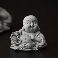 布袋様 置物 オブジェ 神様 神 仏様 青砂石 開運 厄除け 縁起物 開運 健康運 仕事運 家庭運 金運 商売?盛 紫砂 モダン 風水 縁起物 運勢アップ インテリア 玄関 リビング