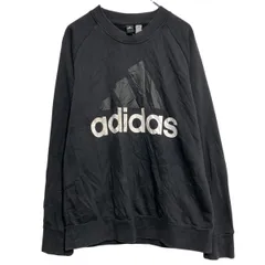 adidas プリントスウェット トレーナー アディダス キッズ L ブラック ラグラン バッグプリント 古着卸 アメリカ仕入 a612-7497のサムネイル